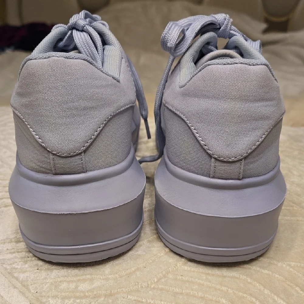 ASOS Light Blue Platform Sneakers Classic Low-Top Design - Picture 4 of 12
